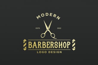 design unique, modern, minimal luxury barber shop logo