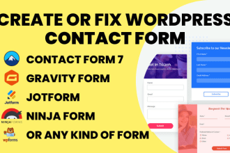 create or fix wordpress contact form 7, gravity, ninja, wpform