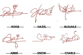 create a cute signature logo with fancy elements