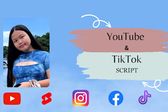 create video scripts for your youtube, tiktok, or instagram
