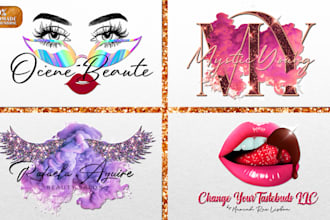 design extensions, makeup, boutique, beauty salon logo