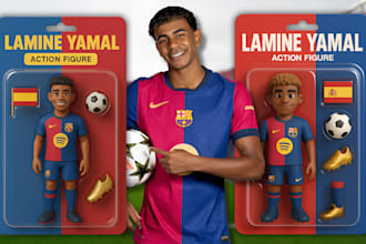 create a custom action figure box using ai