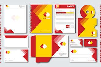 design stationery item logo business card letterhead invoice branding stationary