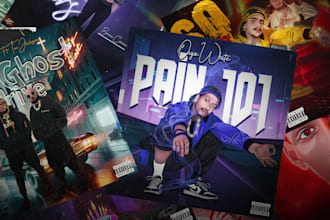 draw dope cartoon hip hop single or album cover art with animated video for it