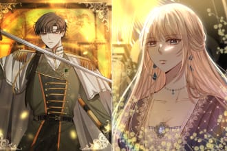 draw manhwa, anime, and webtoon style illustration for you