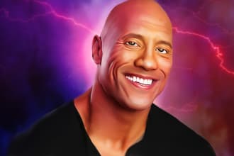 do realistic digital oil painting portrait