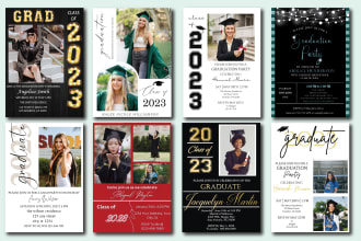 do design graduation party invitation card or announcement card