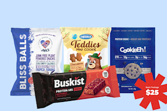 do food packaging design, protein bar, snack label design