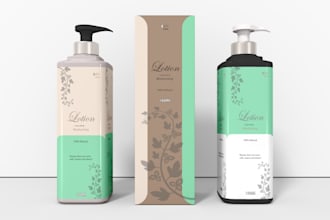 do minimalist cosmetics label,  lotion , luxury wine packaging design