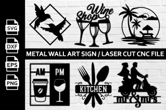 design custom metal wall art sign, teelaunch, laser cutting cricut