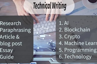 wrie technical reports, research papers and API documentation