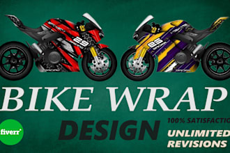design racing motorcycle, bike, racing car, van and custom vehicle wrap design