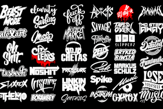 do music dj , band, typography, and custom logo