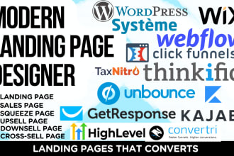 do landing page design on unbounce, leadpage, instapage, systeme, getresponse