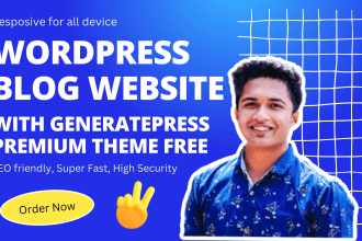 create wordpress blog website with generatepress premium theme