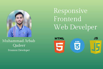 be your frontend web developer using html, css, js, boostrap