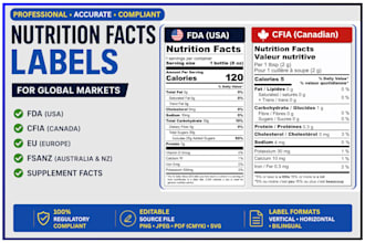 create fda compliant nutrition facts label for you