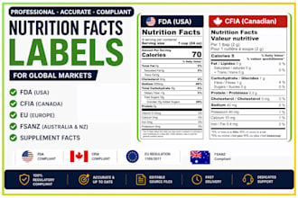 create fda compliant nutrition facts label for you