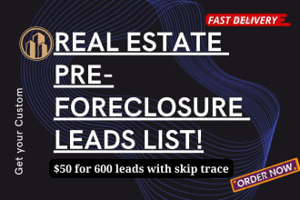 provide preforeclosure real estate leads with skip tracing