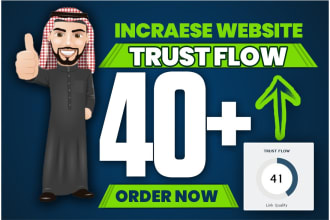 increase url majestic trust flow tf 40 plus with quality backlinks