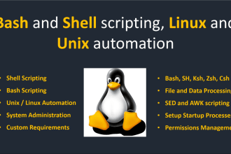 write bash and shell scripts and linux, unix automation