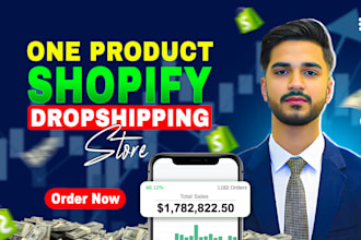 create a professional one product shopify store, shopify website