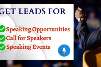 search public speaking opportunities, leads niche specific