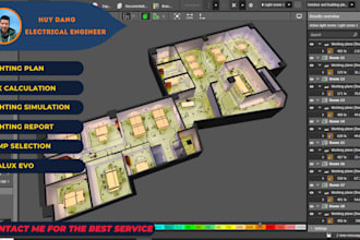 design lighting plan with dialux evo for lux calculation