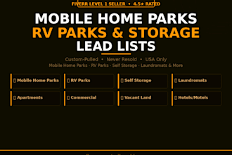 pull mobile home park rv park self storage laundromat owners contacts lead lists