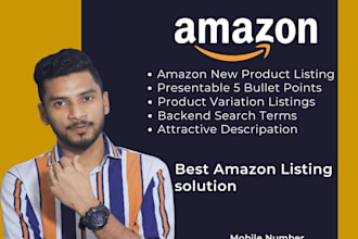 upload amazon products with SEO, titles, keywords and descriptions