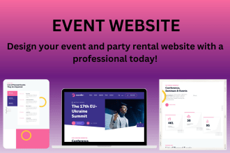 design an event website and party rental website