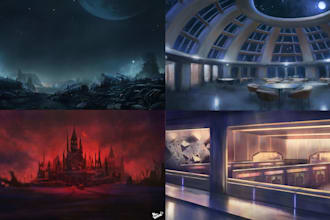 make environment painting for movie scene and games