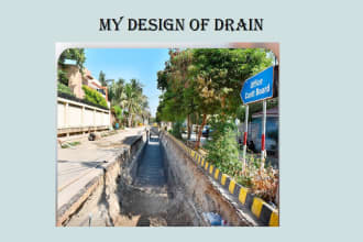 design and draw storm water drain or drainage networks using stormcad or excel