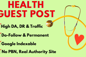 provide health and fitness guest post backlinks