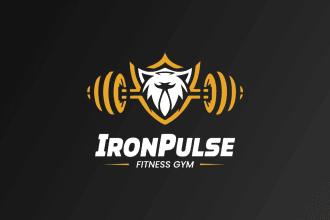 create elegant and futuristic gym logo design