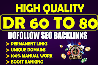 do high quality DR 80 SEO dofollow backlinks for google ranking
