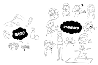 draw hand drawn chibi, editorial illustrations, minimal doodles and outline art
