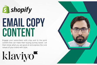 write persuasive shopify klaviyo email copy and upload it to klaviyo directly