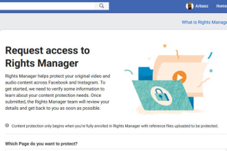 approve your page for rights manager of facebook