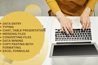 do all types of data entry and data managing
