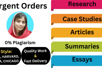 research and write your essay, research report, summary, or article