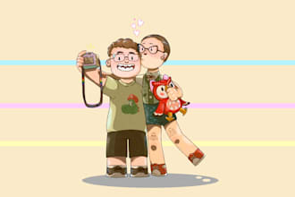 craft adorable chibi characters, cartoon style design