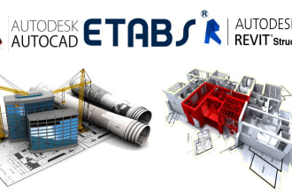 do structure design and analysis using autocad, etabs, revit, sap2000