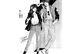 draw you black white manga comic panel