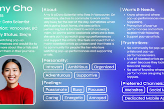 create a user persona and user journey map for your project