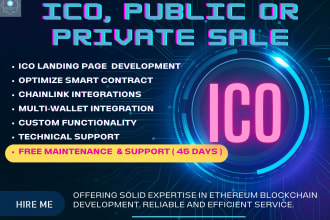 develop ico crowdfunding or public or private sale website