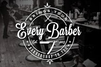 create eye catchy vintage tattoo salon barber and barbershop logo