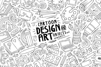 do doodle wall art, doodle pattern, doodle icon, kawaii art, graffiti, pop art,