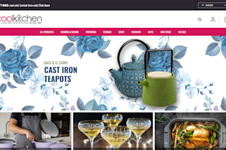 create kitchen website, kitchen utensil shopify store, home decor website