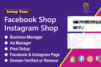 set up facebook shop and instagram shop with ecommerce shopify store